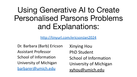 使用生成式 AI 创建个性化的帕森斯问题和解释：